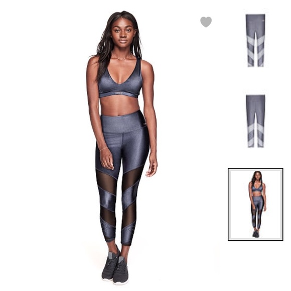 PINK VICTORIA/'S SECRET BLACK ULTIMATE HIGH WAIST SEAMLESS MESH LEGGING YOGA PANT